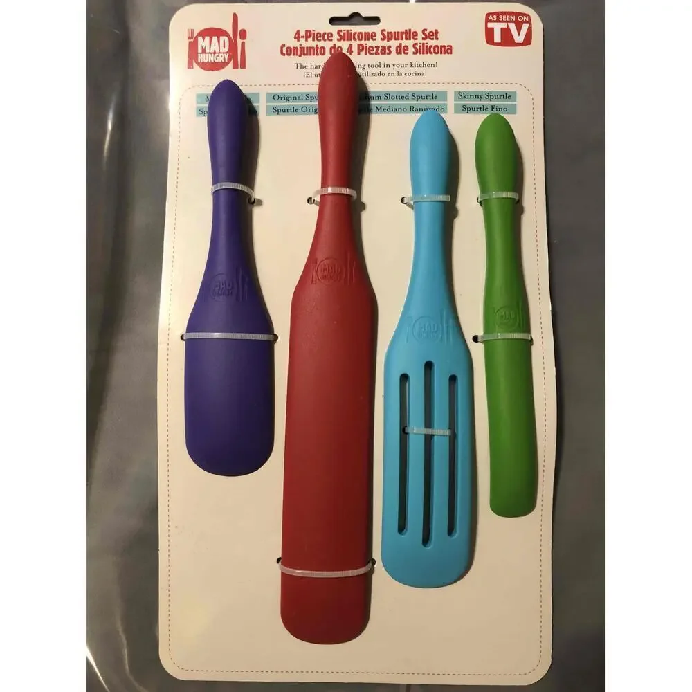 NWT Mad Hungry Silicone Spurtle Set As Seen On TV Kitchen Utensils